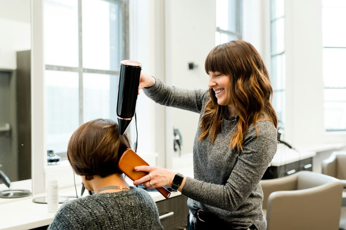 Salon hair styling